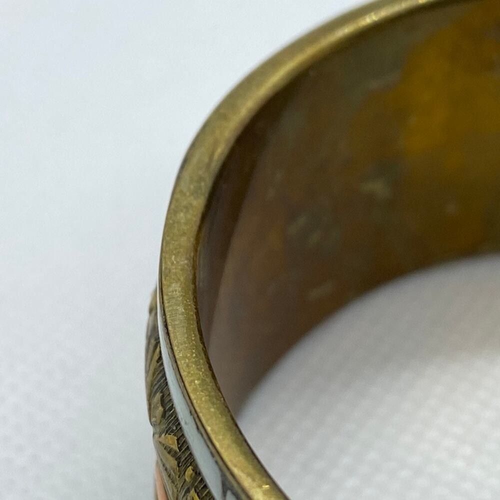 Rainbow Vintage One Size Fits All! Gold Plated, White, and Multicolored Bangle - Picture 8 of 10